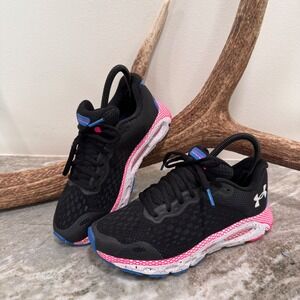 Under Armour HOVR Infinite 3 Womens Running Shoes Black Pink Blue  6.5